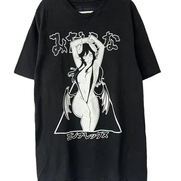 [BUNJANG] LEWD COMPLEX Graphic Cartoon T-shirt / [M] LEWD COMPLEX 그래픽 카툰 반팔티
