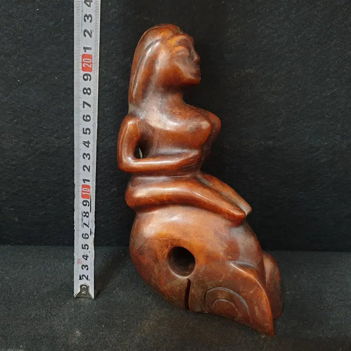 [BUNJANG] Hongshan Jade Figure: Woman and Dragon Combination / (수원만물)고옥 재질의 미녀와 C용상 조합의 홍산옥기 인물상