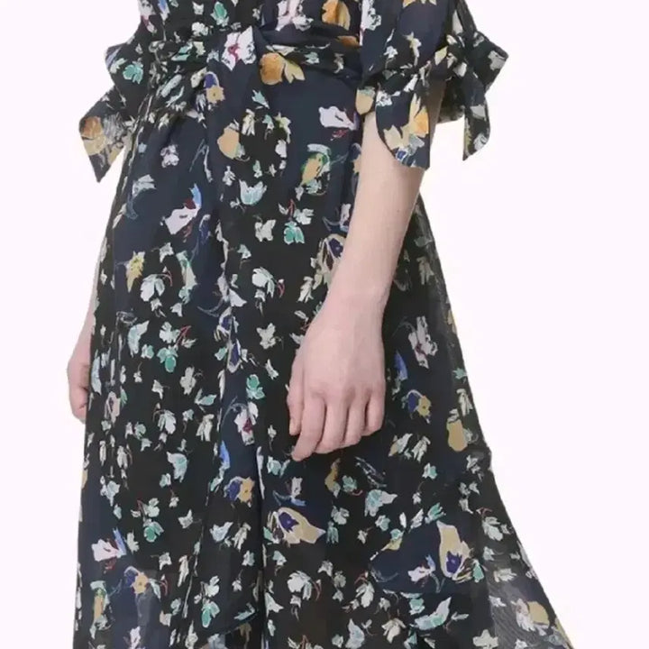 [SOLD OUT] 타임 플라워 패턴 랩 스타일 원피스 66