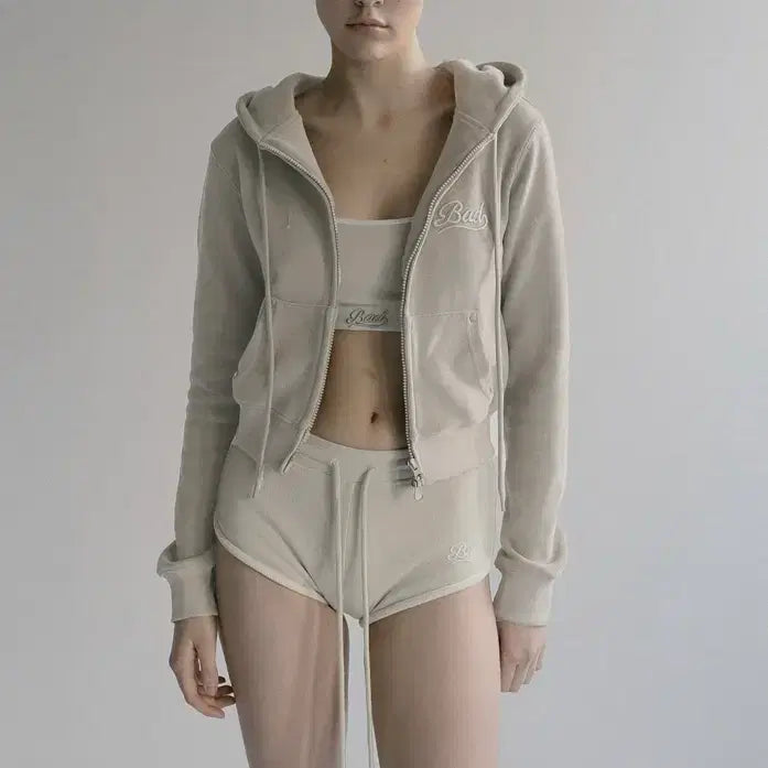 [BUNJANG] BADBLOOD Khaki Zip-up Hoodie (Size S) / 배드블러드 BADBLOOD 후드집업 카키