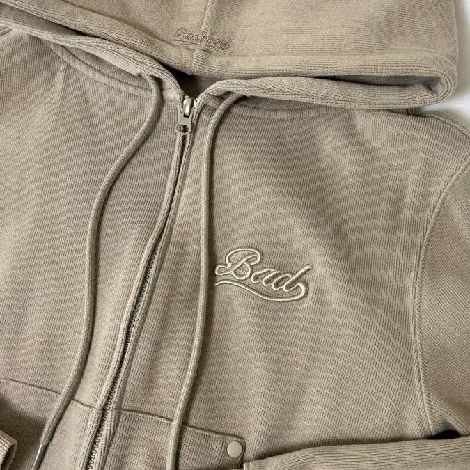 [BUNJANG] BADBLOOD Khaki Zip-up Hoodie (Size S) / 배드블러드 BADBLOOD 후드집업 카키