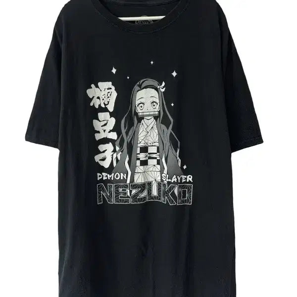 [BUNJANG] Demon Slayer Nezuko Cartoon Short Sleeve T-shirt / [L] DEMON SLAYER 귀멸의칼날 네즈코 카툰 반팔티