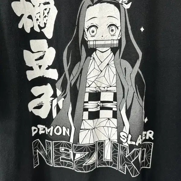 [BUNJANG] Demon Slayer Nezuko Cartoon Short Sleeve T-shirt / [L] DEMON SLAYER 귀멸의칼날 네즈코 카툰 반팔티