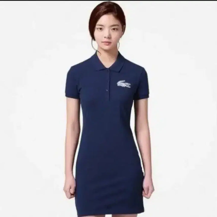 [BUNJANG] Lacoste Live Pique Stretch Short Sleeve Polo Dress Navy / 라코스테 라이브 피케 스트레치 반팔 폴로 드레스 원피스 네이비