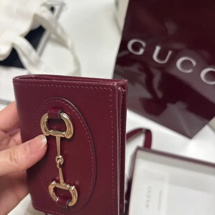 [BUNJANG] Gucci Horsebit 1955 Card Case Wallet Red / 구찌 홀스빗 1955 카드 케이스 지갑 레드