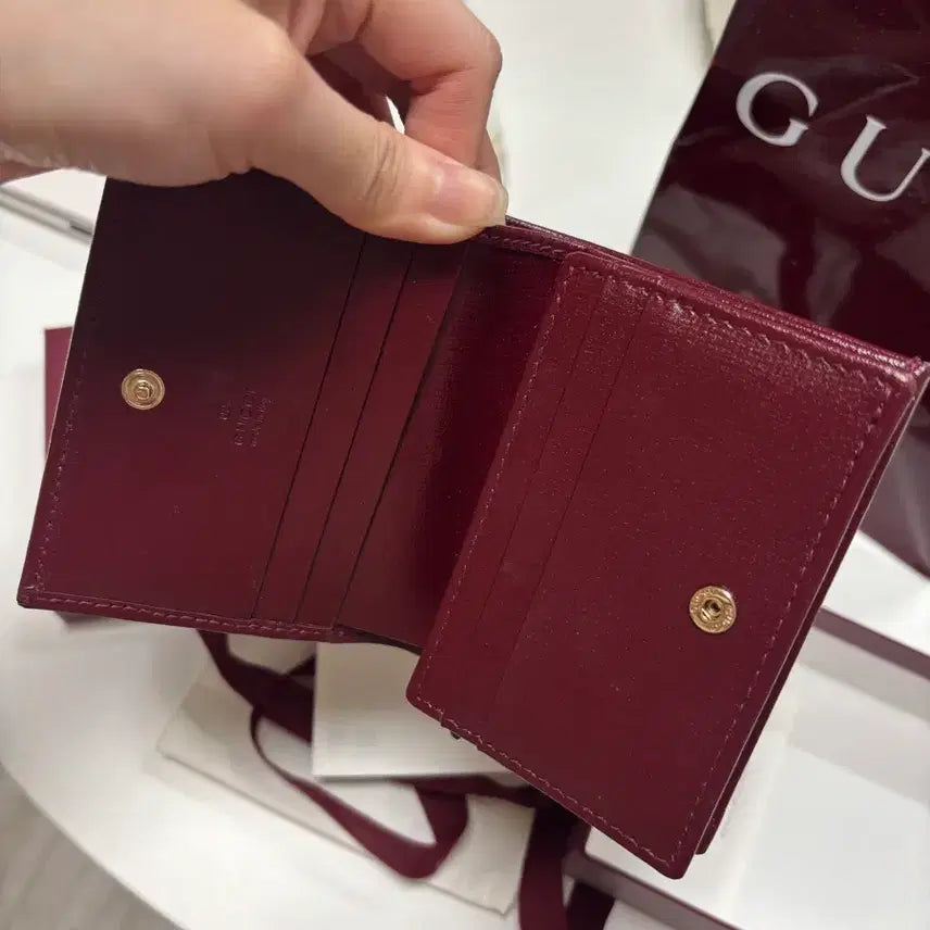 [BUNJANG] Gucci Horsebit 1955 Card Case Wallet Red / 구찌 홀스빗 1955 카드 케이스 지갑 레드