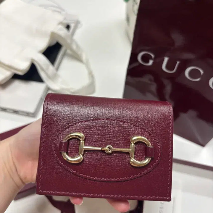 [BUNJANG] Gucci Horsebit 1955 Card Case Wallet Red / 구찌 홀스빗 1955 카드 케이스 지갑 레드