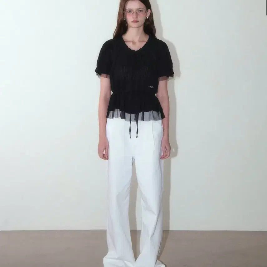 [BUNJANG] House of Pond Black Layered Blouse / 하우스오브폰드 새상품 반팔블라우스 블랙블라우스 반팔원피스