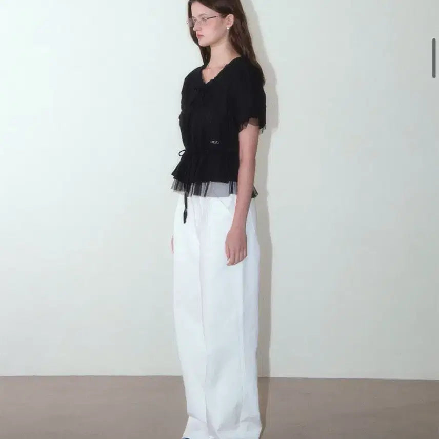 [BUNJANG] House of Pond Black Layered Blouse / 하우스오브폰드 새상품 반팔블라우스 블랙블라우스 반팔원피스