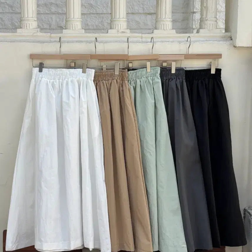[BUNJANG] A-Line High-Waist Long Bar-Sak Skirt / 대전 여성의류 a라인 하이웨스트 롱바스락스커트