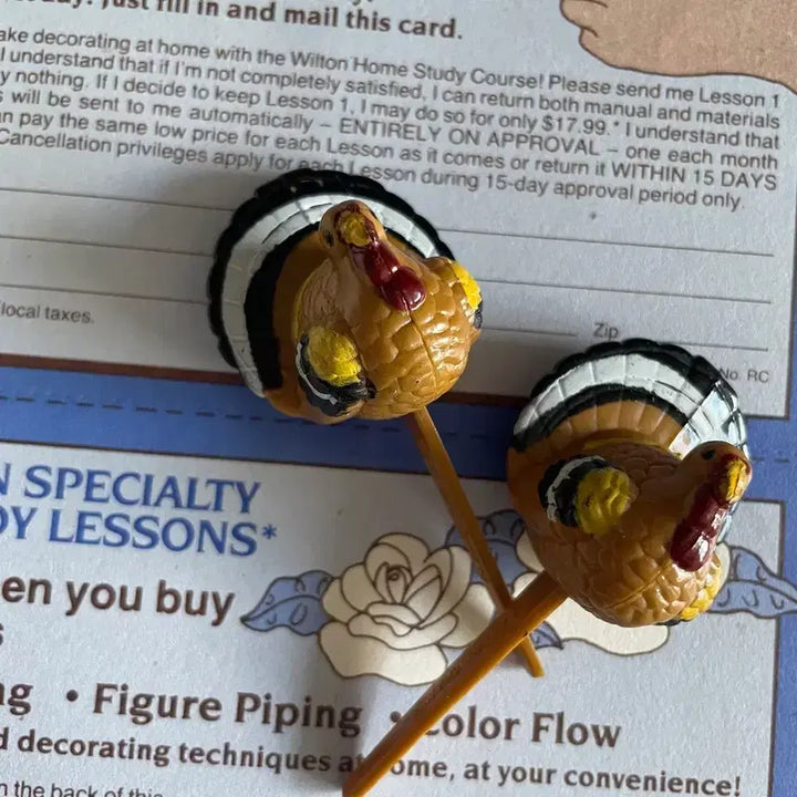 [BUNJANG] Vintage Turkey Cake Pick Cake Topper / 1970s/빈티지 칠면조 케이크픽 케이크토퍼