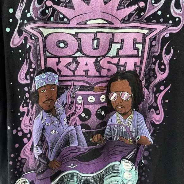 [BUNJANG] OUT CAST Graphic Punk Band T-shirt / [M] OUT CAST 그래픽펑크 밴드 반팔티