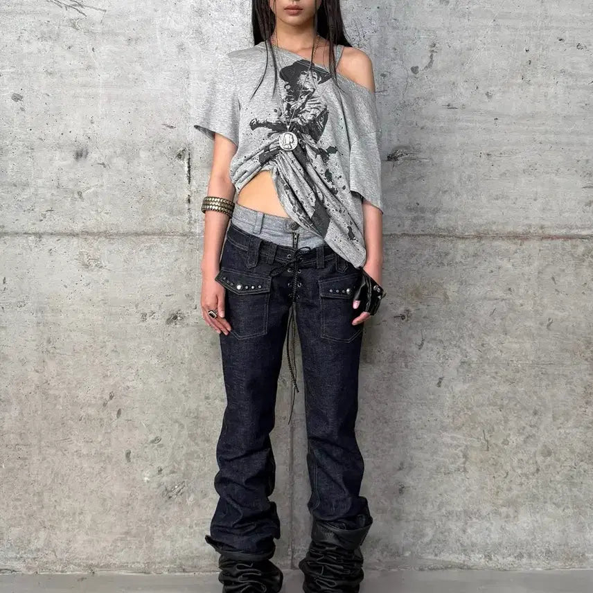 [BUNJANG] Testmechanism Doublepunch Gray Vintage T-shirt / 테스트메커니즘 더블펀치 doublepunch 티셔츠 그레이 빈티지 아캄