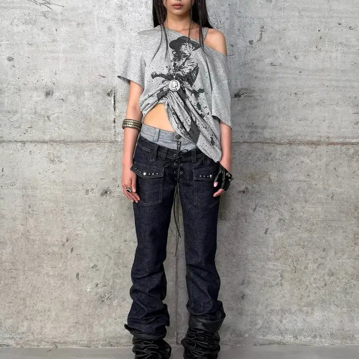 [BUNJANG] Testmechanism Doublepunch Gray Vintage T-shirt / 테스트메커니즘 더블펀치 doublepunch 티셔츠 그레이 빈티지 아캄