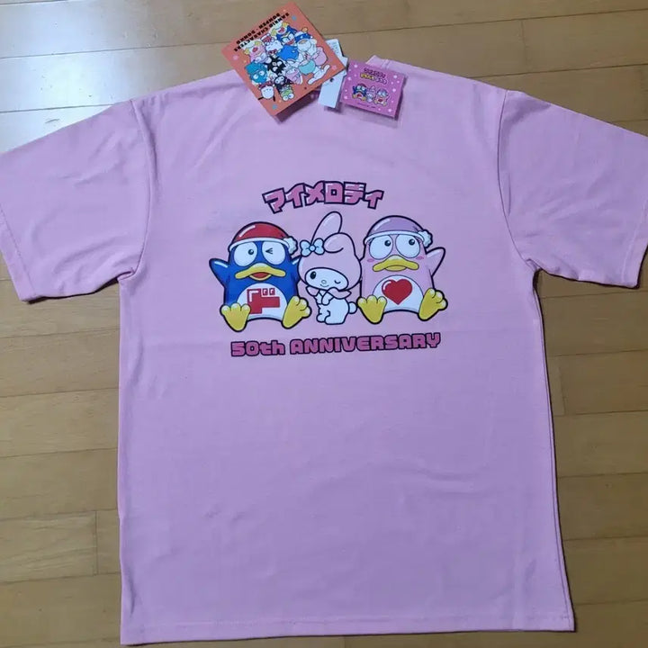 [BUNJANG] Donpeng My Melody 50th Anniversary Pink T-Shirt (M) / 돈펭 마이멜로디 50주년 핑크 티셔츠  M