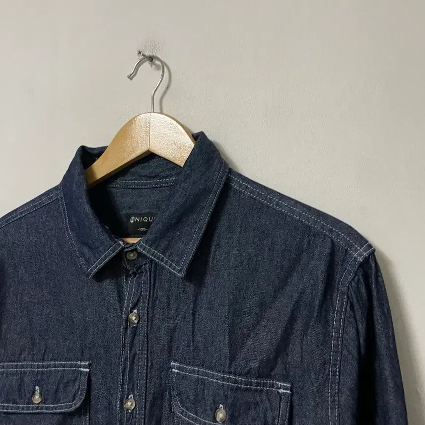 [SOLD OUT] 100-105 UNIQUE 아메카지 데님 셔츠 청남방 정품