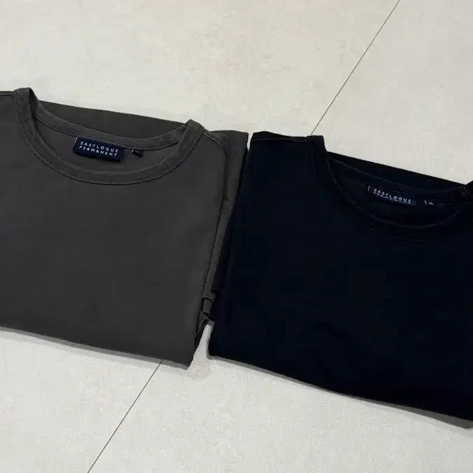 [BUNJANG] Eastlogg Permanent Short Sleeve T-Shirt Black/Charcoal XL / 이스트로그 퍼머넌트 반팔티 블랙/차콜 일괄 XL