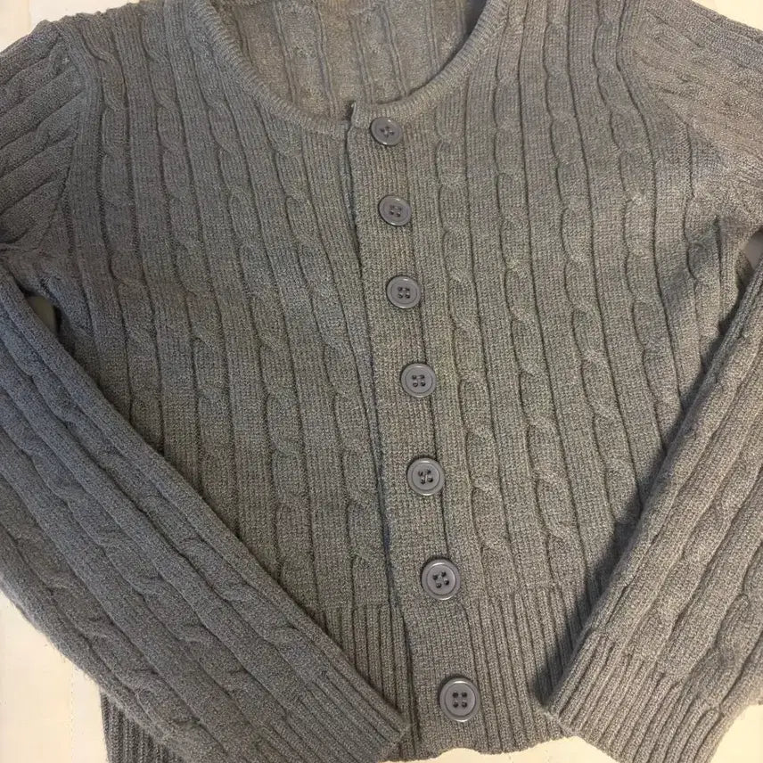 [BUNJANG] Twist Knit Cardigan / 꽈배기 니트 가디건(실착)