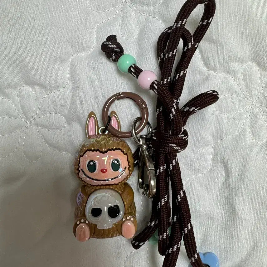 [BUNJANG] Brown Strap Bear Keyring Phone Charm / 키링 브라운 스트랩 핸드폰 줄