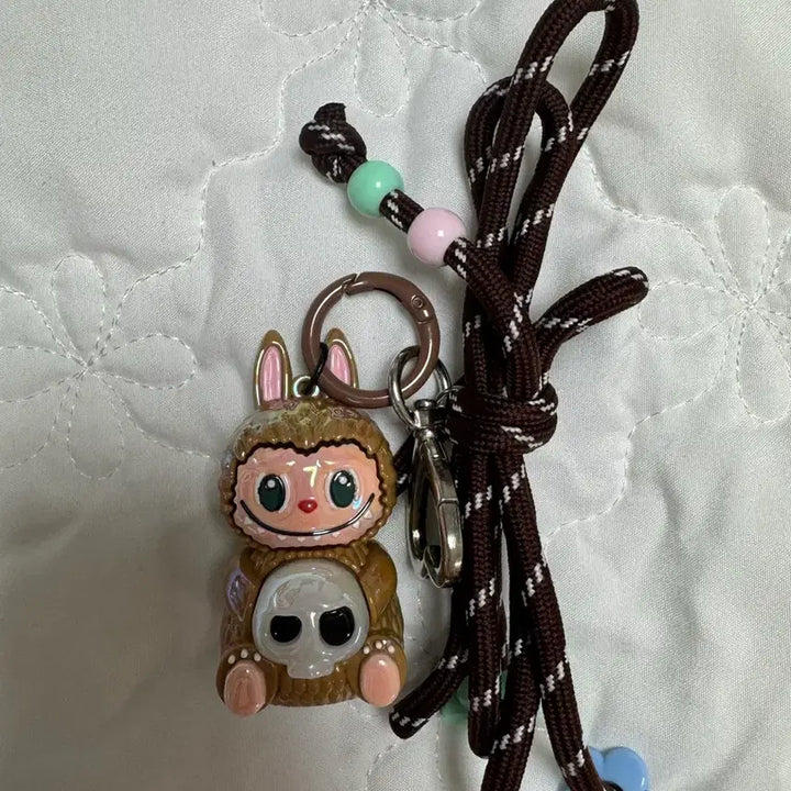 [BUNJANG] Brown Strap Bear Keyring Phone Charm / 키링 브라운 스트랩 핸드폰 줄