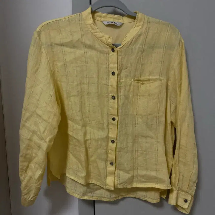 [BUNJANG] BOTTiCiLLI Yellow Linen Long Sleeve Shirt / 보티첼리 BOTTiCiLLI 옐로우 린넨 긴팔 셔츠(55)