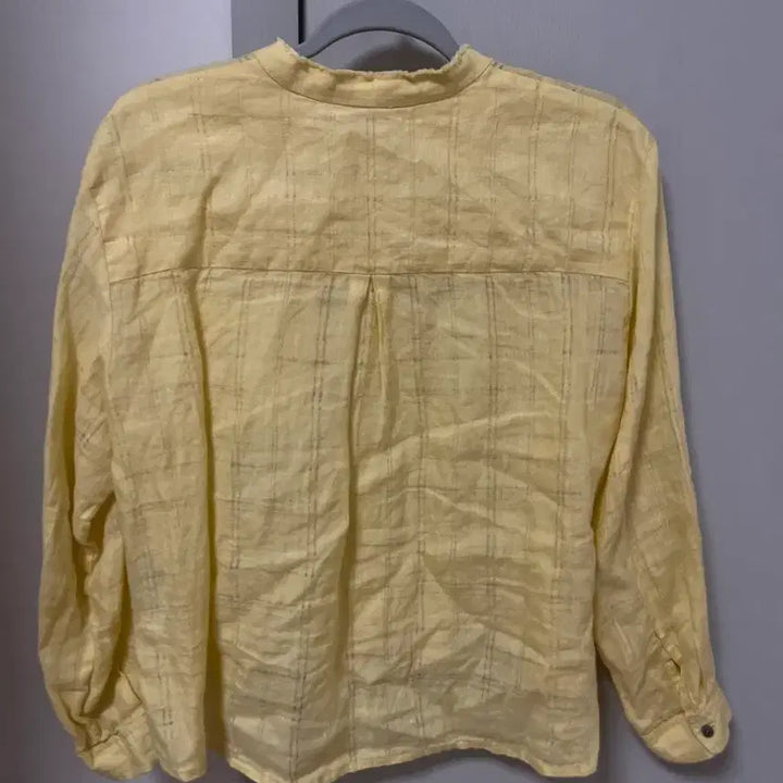 [BUNJANG] BOTTiCiLLI Yellow Linen Long Sleeve Shirt / 보티첼리 BOTTiCiLLI 옐로우 린넨 긴팔 셔츠(55)