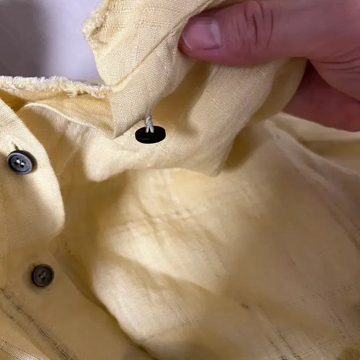 [BUNJANG] BOTTiCiLLI Yellow Linen Long Sleeve Shirt / 보티첼리 BOTTiCiLLI 옐로우 린넨 긴팔 셔츠(55)