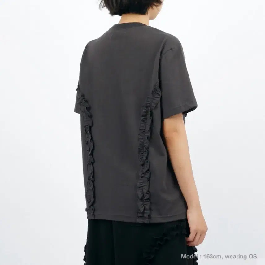 [BUNJANG] Sunnect Mose Frill T-shirt Charcoal Vintage / 써넥트 모세 프릴 티셔츠 차콜 빈티지 모리걸 김아홉 무신사
