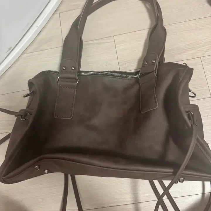 [BUNJANG] Modern Brown Leather Tote Shoulder Bag / 모던한 브라운 가방 레더 토트백 숄더백