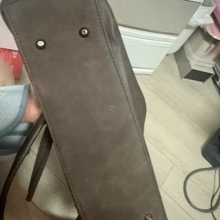 [BUNJANG] Modern Brown Leather Tote Shoulder Bag / 모던한 브라운 가방 레더 토트백 숄더백