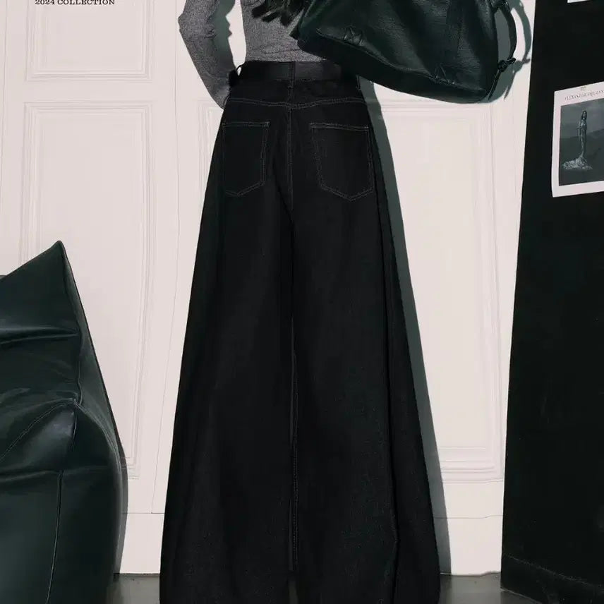 [BUNJANG] Black Wide Denim Pants / 블랙 와이드 데님 팬츠