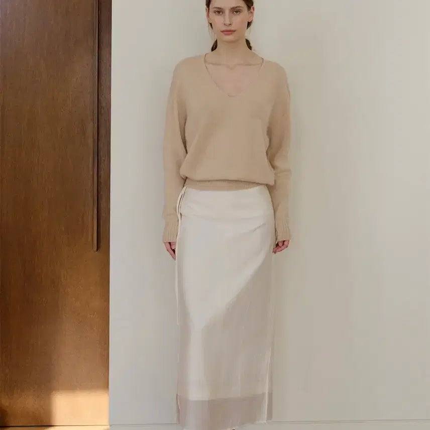 [BUNJANG] Kinder Salmon Freya Skirt Cream / 킨더살몬 우먼 프레야 스커트 크림