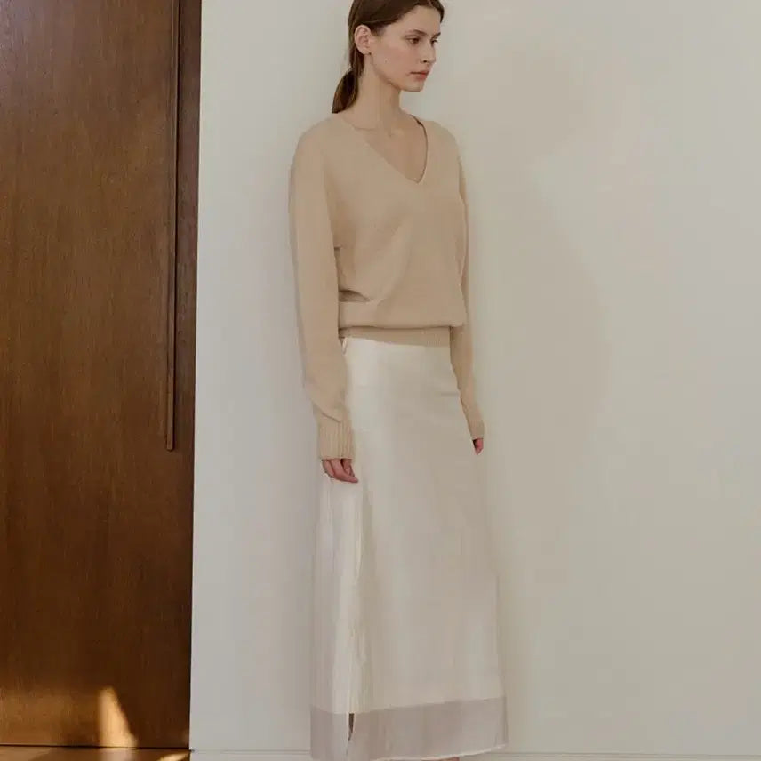[BUNJANG] Kinder Salmon Freya Skirt Cream / 킨더살몬 우먼 프레야 스커트 크림