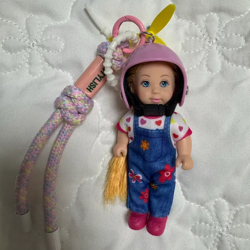 [BUNJANG] Unknown Doll Keyring Denim Flower Item / 인형 키링 헬멧 플라워 데님