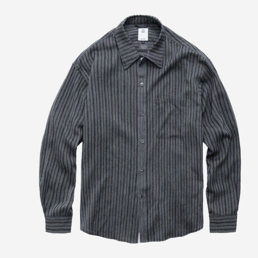 [SOLD OUT] 폴리테루 루즈드 스트라이프 차콜 3
