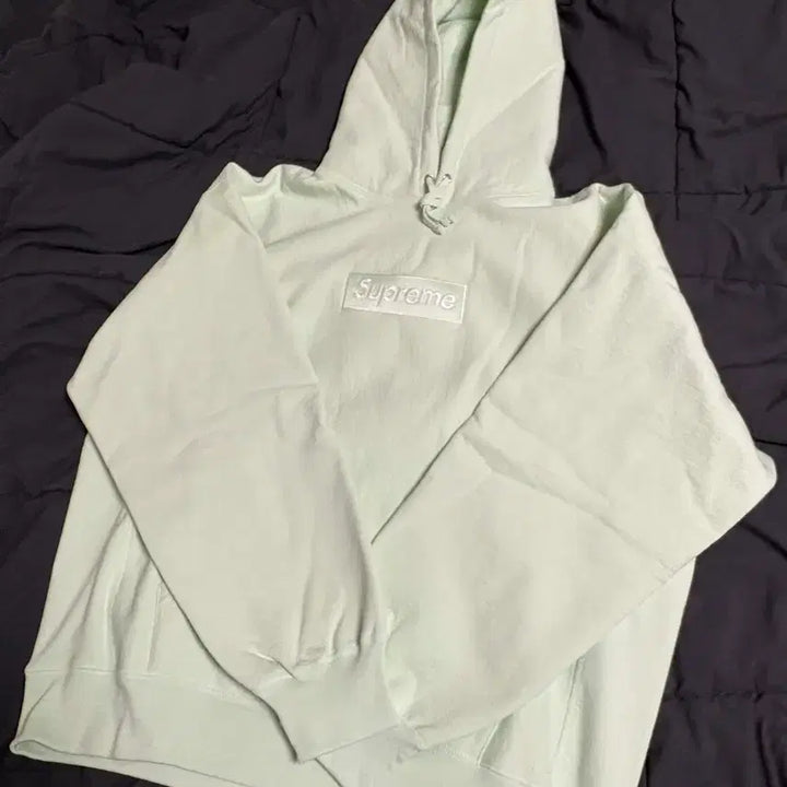 [BUNJANG] Supreme Box Logo Hoodie Sweatshirt Light Green / [새상품/ L] 슈프림 박스로고 후드 스웨트셔츠 라이트 그린 - 23FW