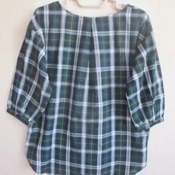 [BUNJANG] Green Check Blouse (New) / 그린 체크 블라우스 (새옷) LL