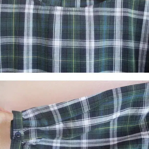 [BUNJANG] Green Check Blouse (New) / 그린 체크 블라우스 (새옷) LL