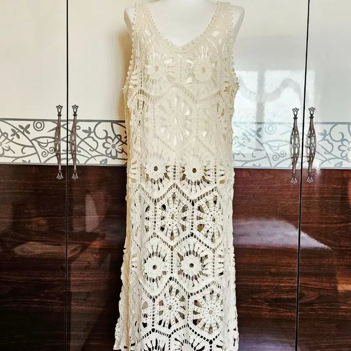 [BUNJANG] Layered Beige Dress / 레이어드 원피스