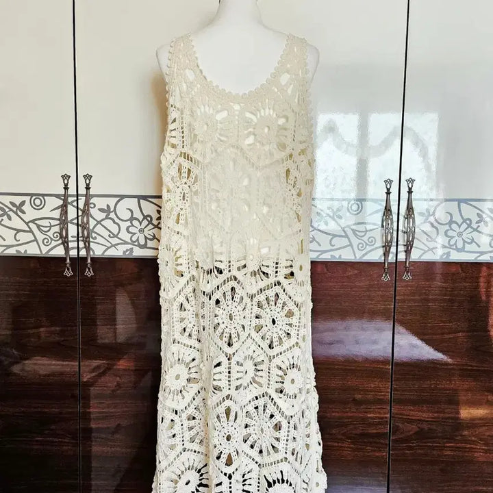 [BUNJANG] Layered Beige Dress / 레이어드 원피스