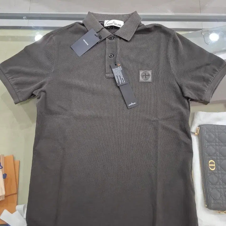 [BUNJANG] Stone Island Polo T-Shirt Gray / 스톤아일랜드 폴로 반팔 티셔츠