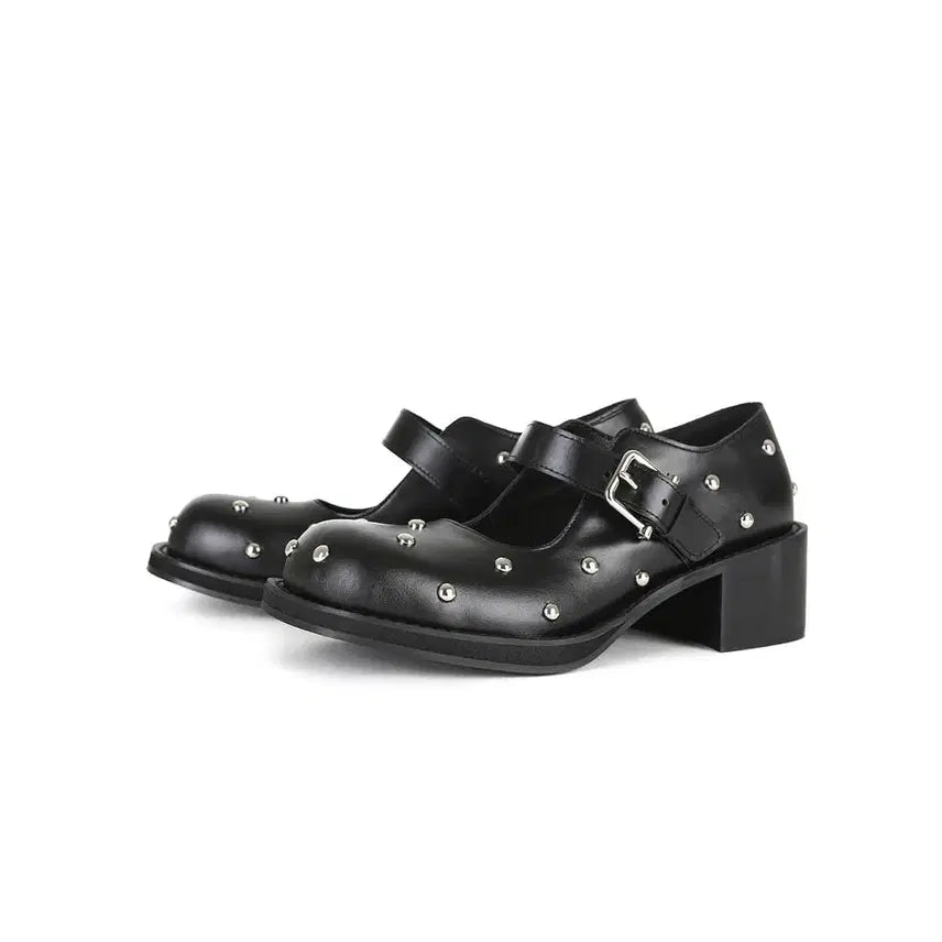 [BUNJANG] Osoi Black Stud Mary Jane Shoes / 245) 오소이 블랙 스터드 메리제인