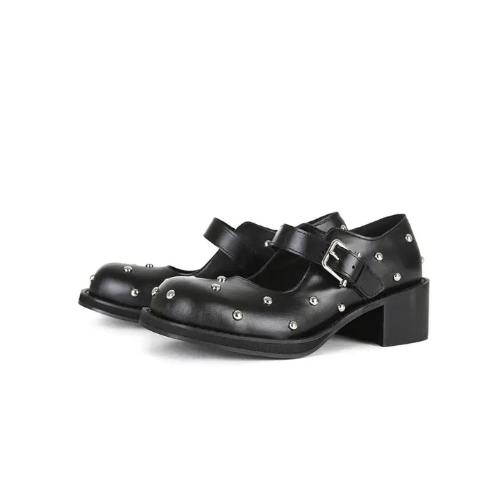 [BUNJANG] Osoi Black Stud Mary Jane Shoes / 245) 오소이 블랙 스터드 메리제인
