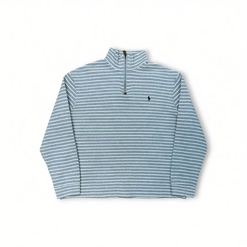 [BUNJANG] Polo Ralph Lauren Striped Henley Sweatshirt / 폴로 랄프로렌 스트라이프 헨리넥 맨투맨