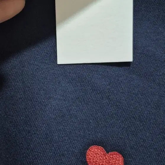 [BUNJANG] AMI Small Heart Navy T-shirt XL / 아미 스몰 하트 반팔 네이비 XL 새상품