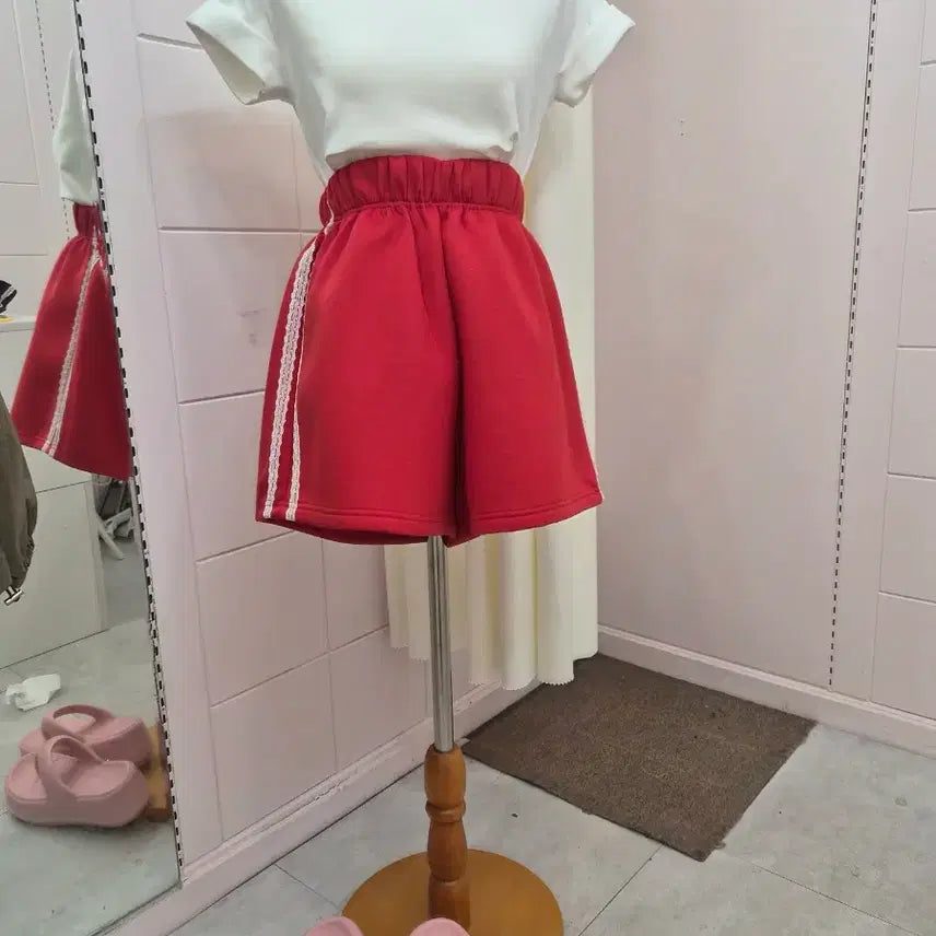 [BUNJANG] High-Waist Lace Trim Shorts / 대전 여성의류 하이웨스트 레이스줄반바지