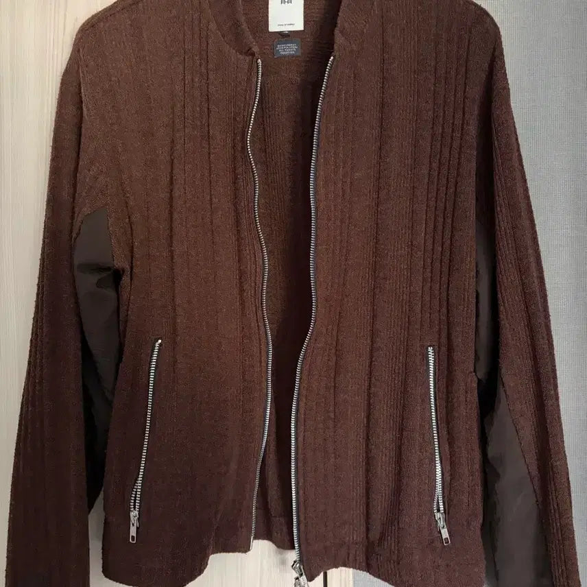[BUNJANG] Polytelu Knit Zip-up Blouson Brown / [4] 폴리테루 니트집 블루종 브라운