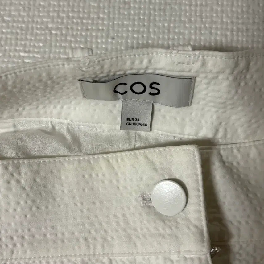 [BUNJANG] COS Seersucker Mini Skirt / COS 코스 화이트 시어서커 미니 스커트