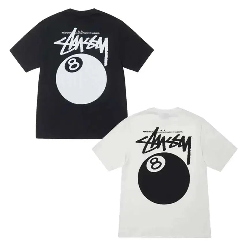 [BUNJANG] Stussy 8 Ball T-shirt Black/White / 스투시 8볼 당구공 반팔 티셔츠 블랙/화이트 미개봉 새상품