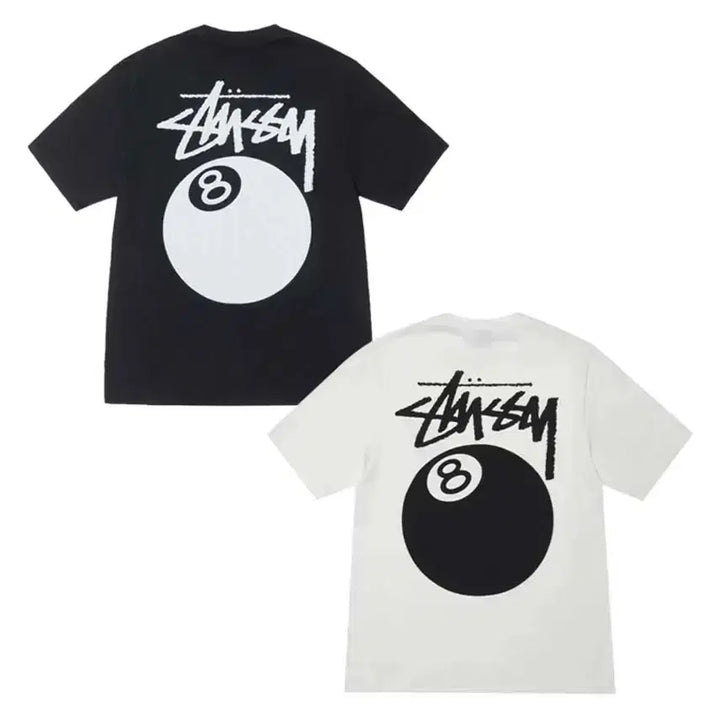 [BUNJANG] Stussy 8 Ball T-shirt Black/White / 스투시 8볼 당구공 반팔 티셔츠 블랙/화이트 미개봉 새상품